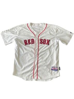 Vintage MLB Boston Red Sox Majestic 28 Baseball Jersey White Size 50
